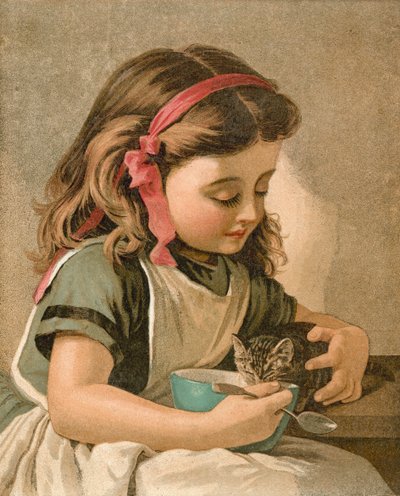 キティの朝食 作： Sophie Gengembre Anderson